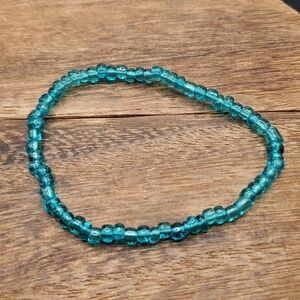 B2403 aqua blue‎ seed beaded bracelet